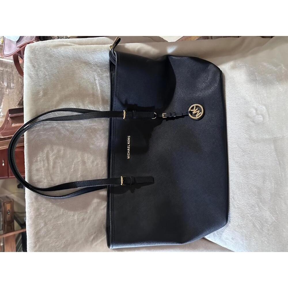 Michael Kors Black Leather Tote Bag